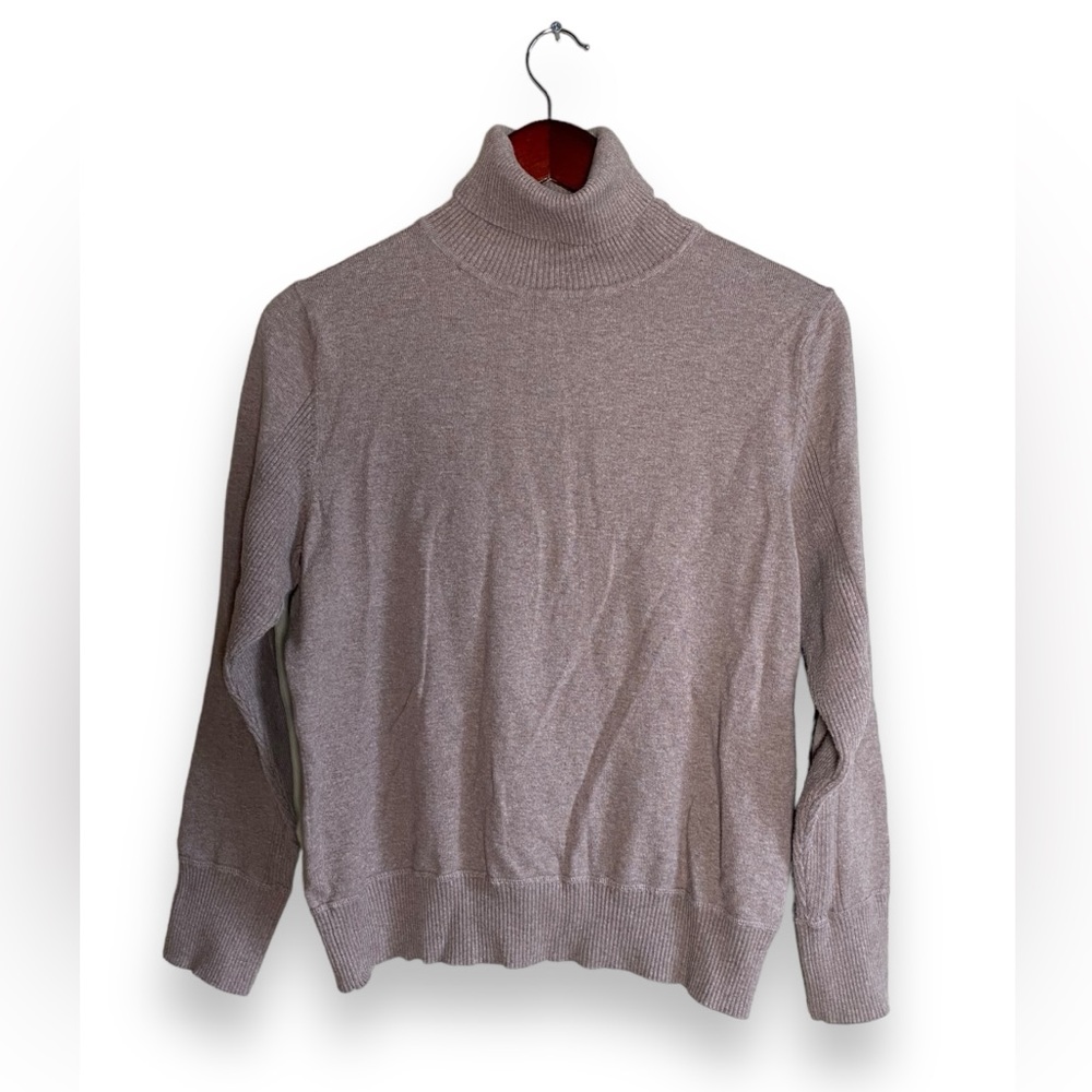 Sonoma Women’s Size Large Long Sleeve Tan Pullover Turtle Neck Knit Sweater